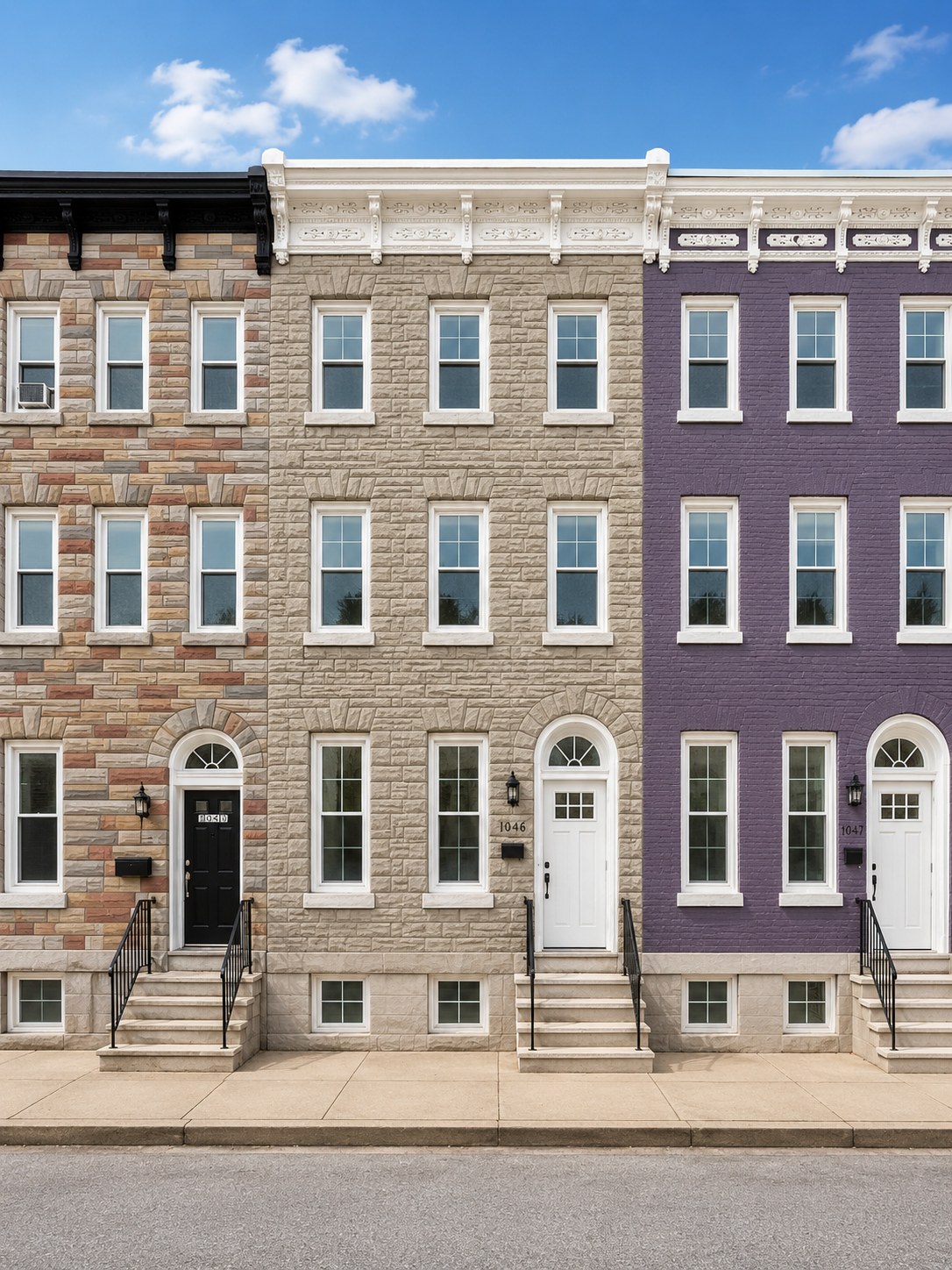 Finished rendering of 1037, 1045, and 1047 Brantley Ave